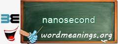 WordMeaning blackboard for nanosecond